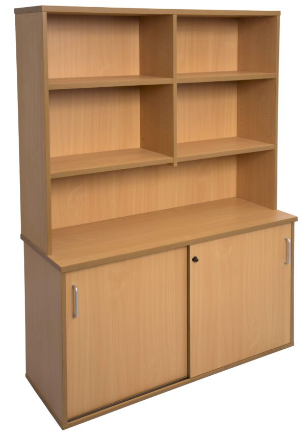 1200mm Overhead Beech Hutch With Credenza