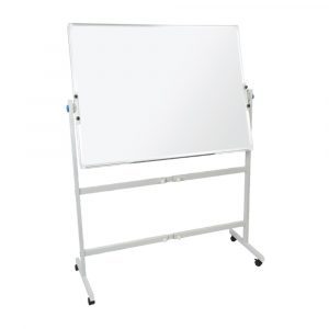 Double Sided Pivoting Mobile Whiteboard with Pen Tray