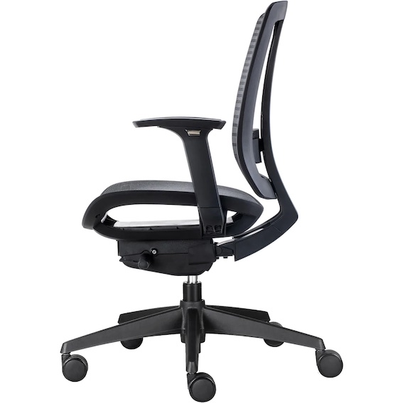 Oasis Black Mesh Office Chair Side View