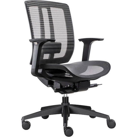 Oasis Black Mesh Office Chair Back Side View