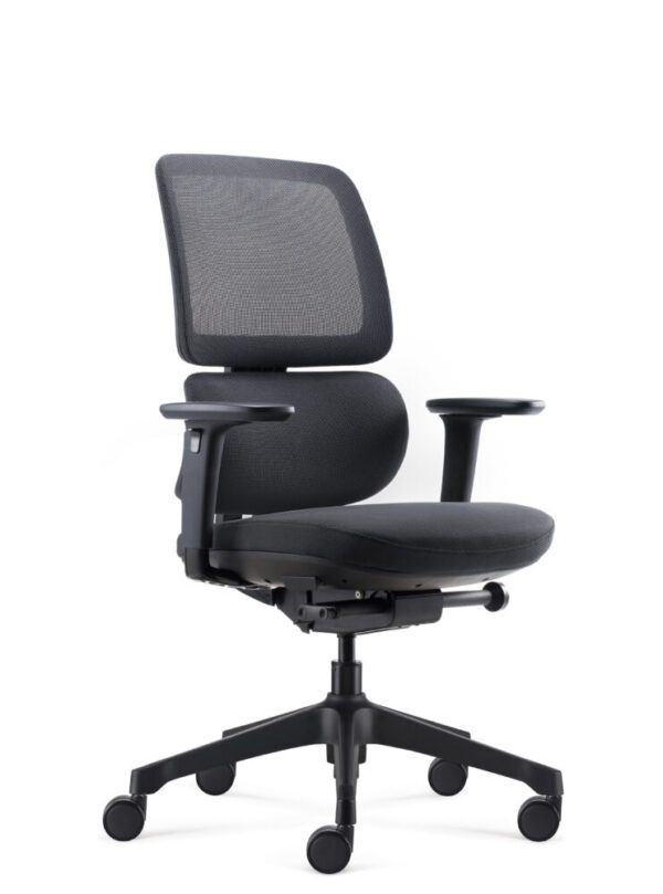 Orca Black Ergonomic Office Chair Front Right Side View
