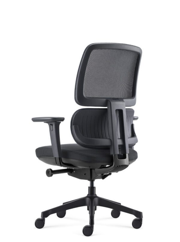 Orca Black Ergonomic Office Chair Back Rear Left View