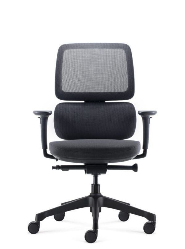 Orca Black Ergonomic Office Chair Front View