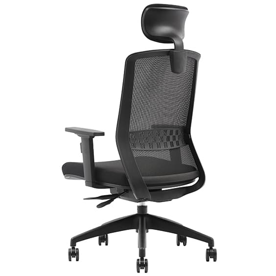 Bolt Black Office Chair With Headrest Back Left View
