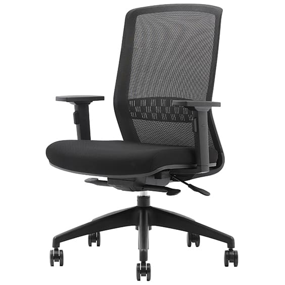 Bolt Black Office Chair Without Headrest Front Left View
