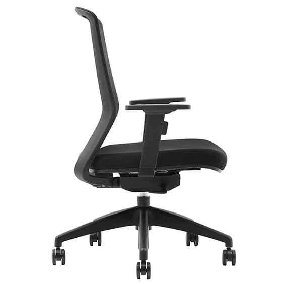 Bolt Black Office Chair Without Headrest Right Side View