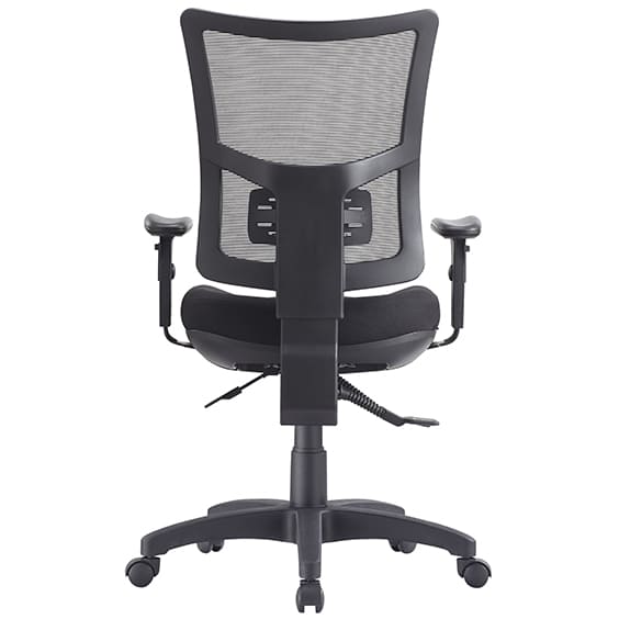 Brent Black Office Chair With Arms Back View