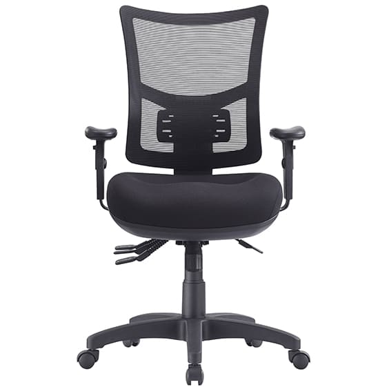 Brent Black Office Chair With Arms Front View