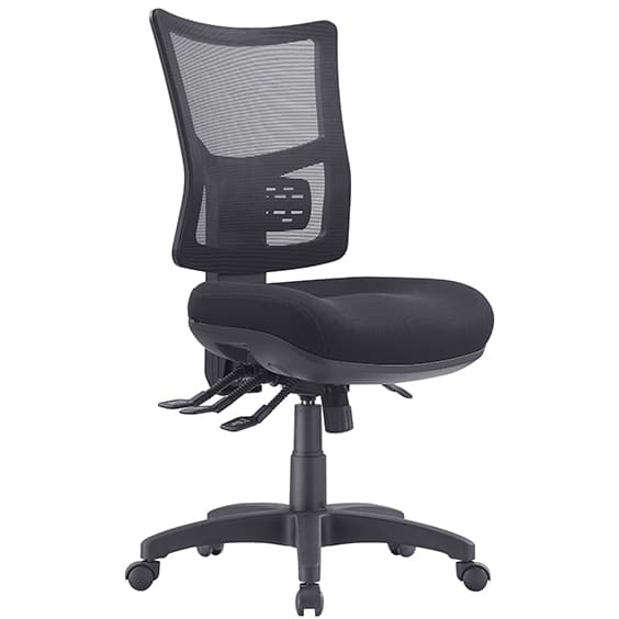 Brent Black Office Chair Front Right Side View