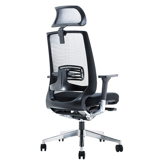 Evita Mesh Office Chair With Head Rest Back Right View