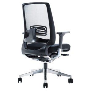 Evita Mesh Office Chair With Aluminum Base Back Right Side View