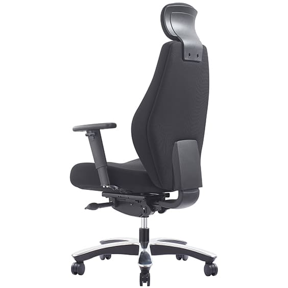 Impact Black Office Chair With Headrest Left Back View