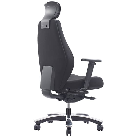 Impact Black Office Chair With Headrest Back Right View