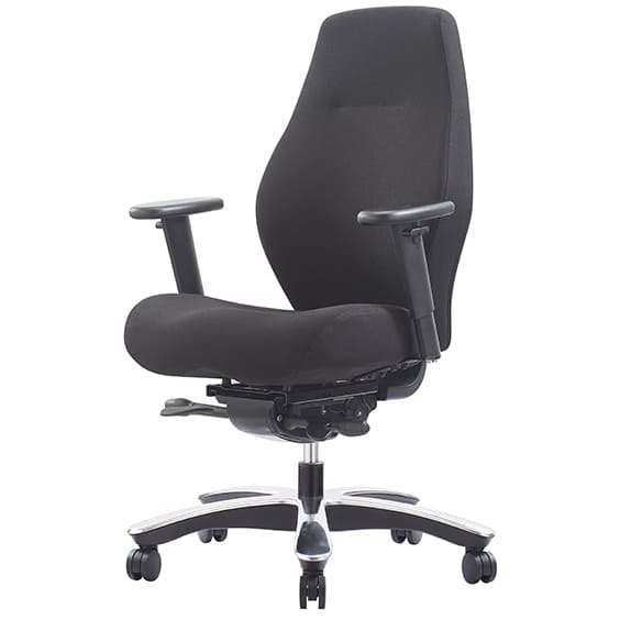 Impact Black Office Chair Without Headrest Front Left View