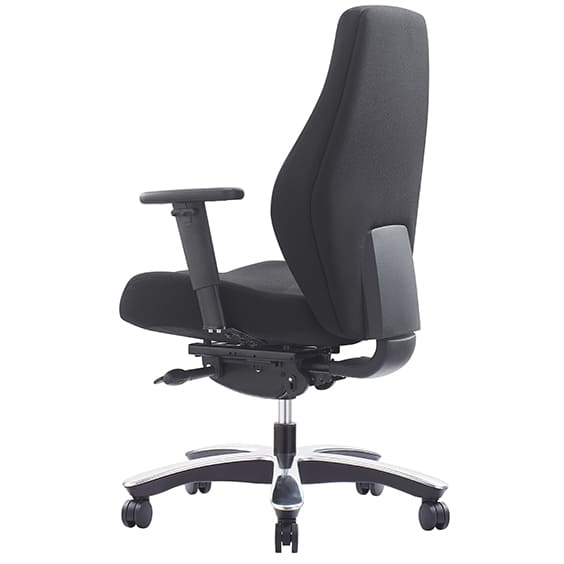 Impact Black Office Chair Without Headrest Left Back Side View