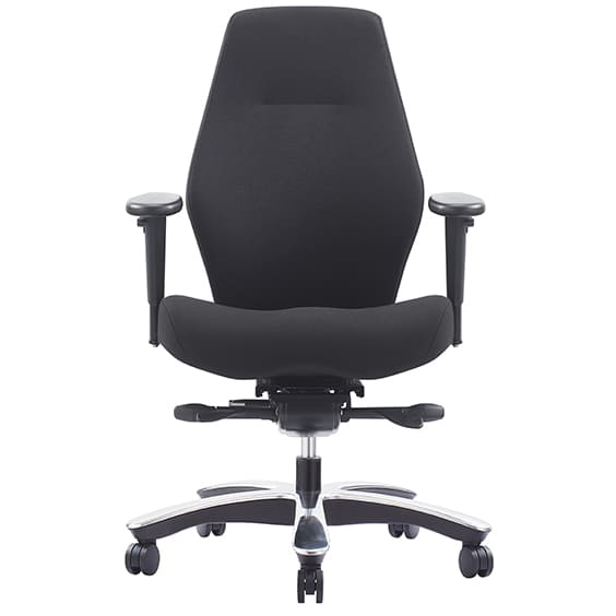 Impact Black Office Chair Without Headrest Front View
